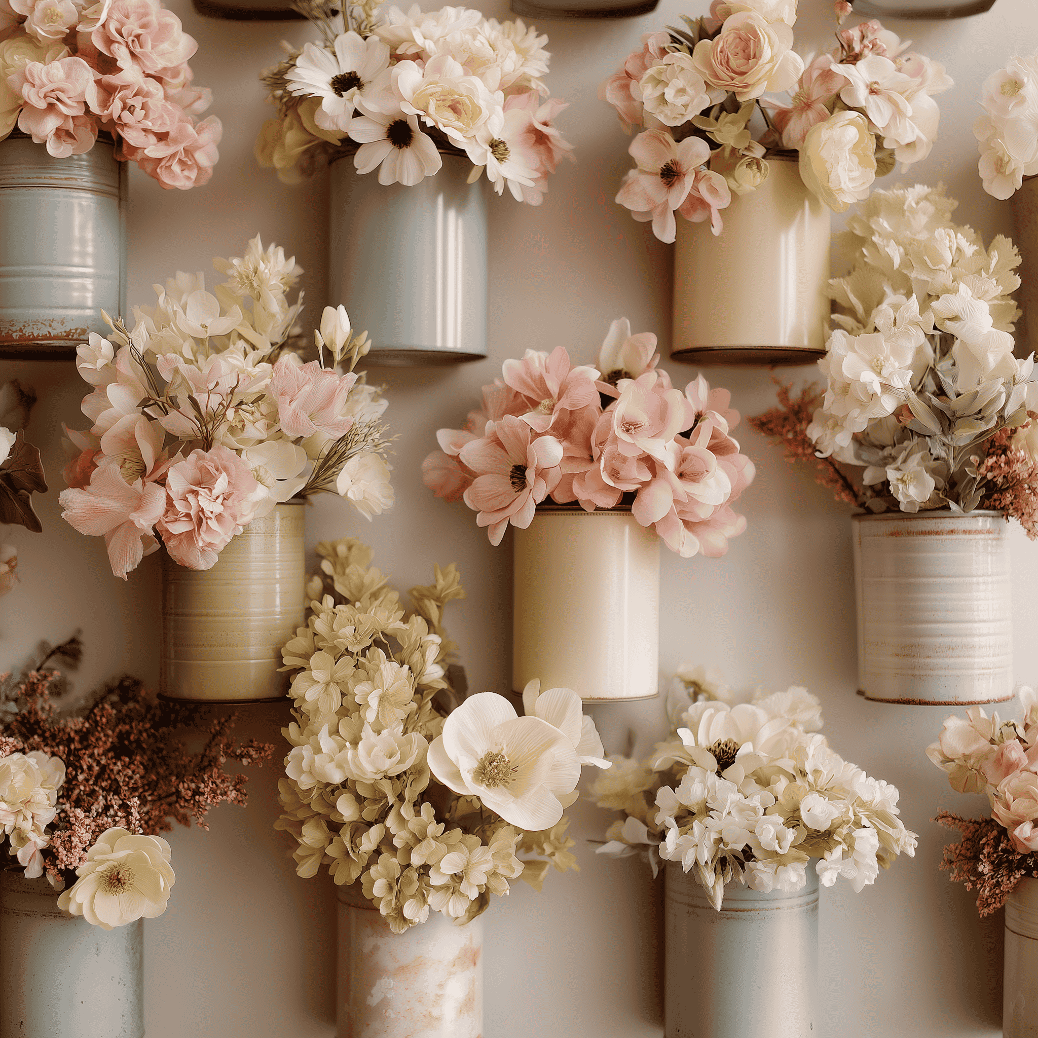 Hands arranging flowers in a vase