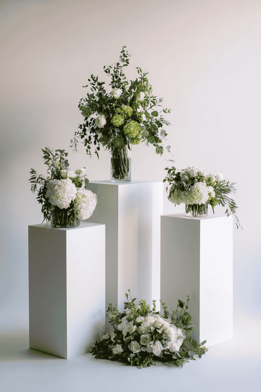An elegant living room featuring houseplants and floral accents